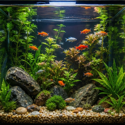 Acuario plantado completo con peces