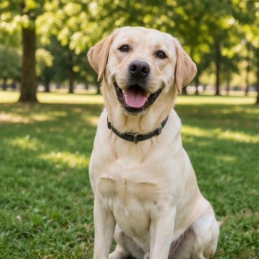 Labrador joven con libreta sanitaria